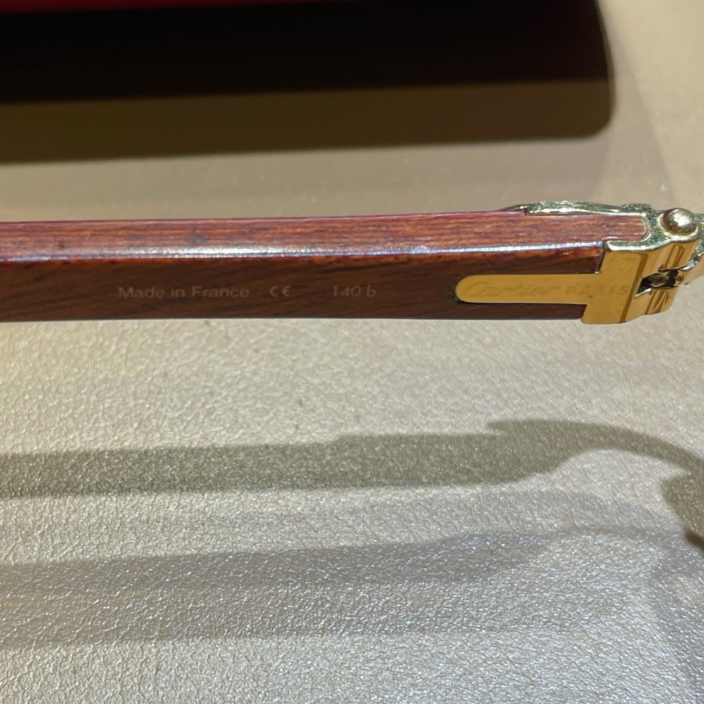 Vintage Cartier Wood Rimless Sunglasses - Picture 8 of 15